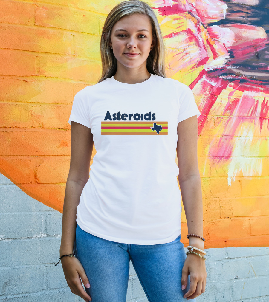 Asteroids Houston Astros Texas Stripe T-Shirt