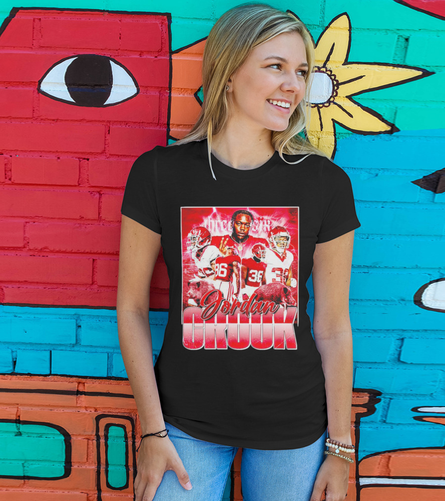 Jordan Crook Arkansas Razorbacks Football Vintage Collage T-Shirt