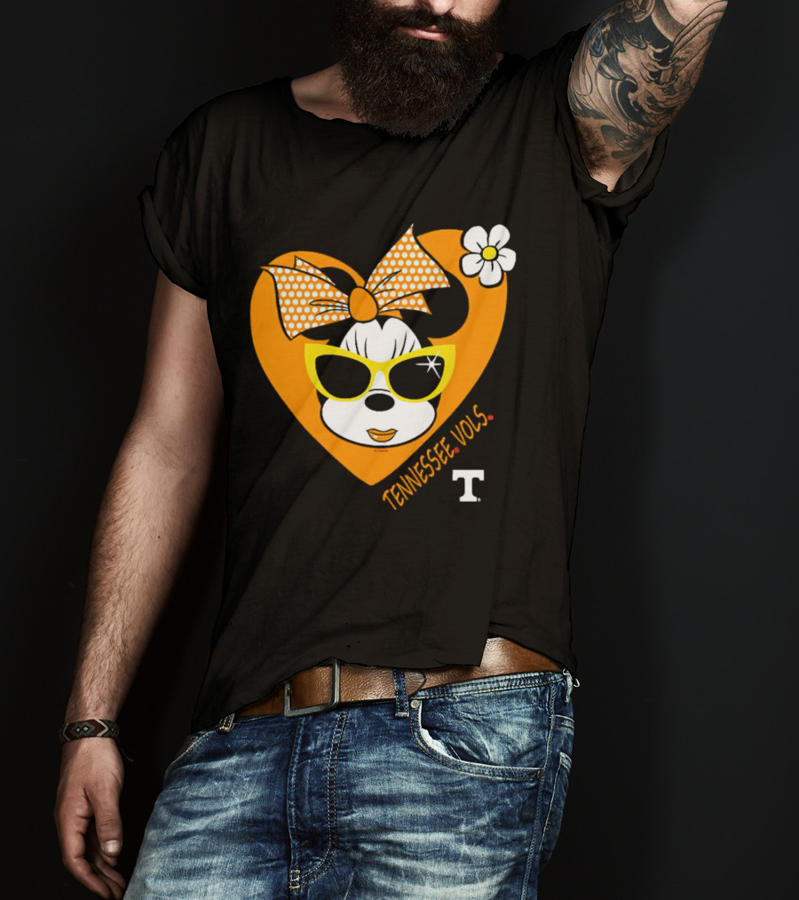 Minnie Mouse Tennessee Vols Heart And Sunglasses Fan T-Shirt