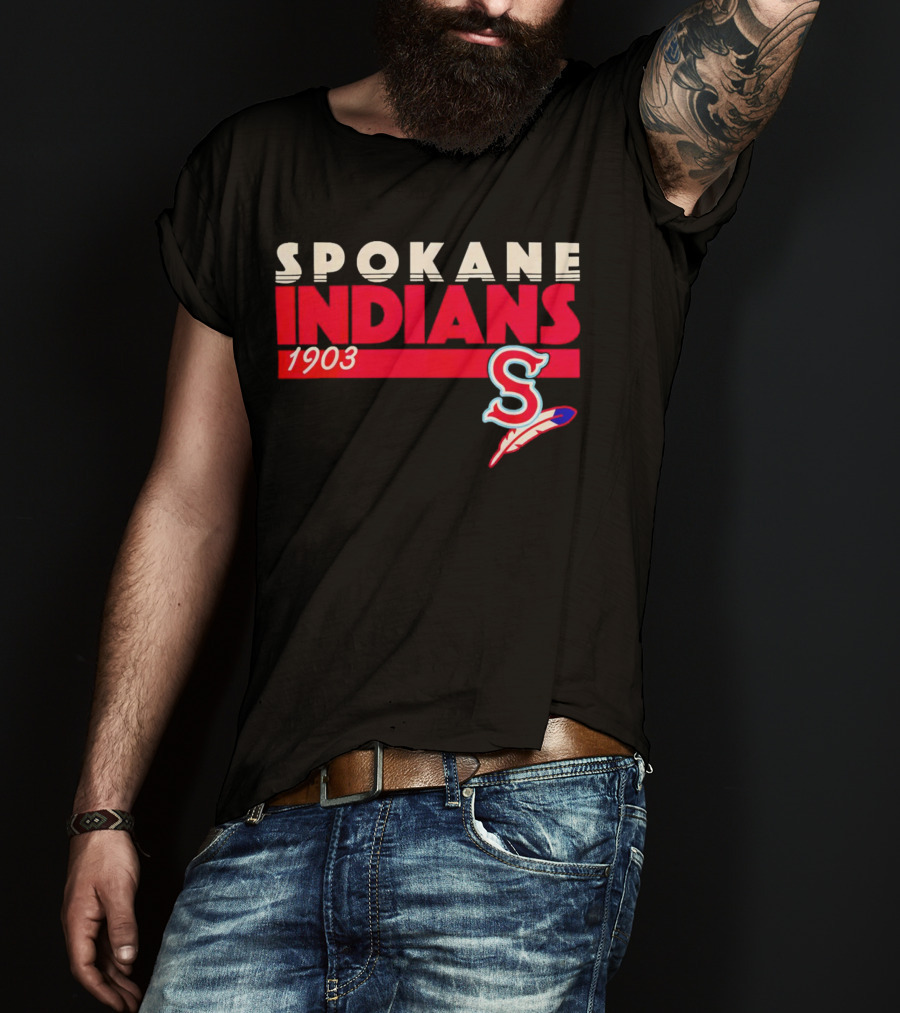 Spokane Indians 1903 S Logo Denim Pigment Dyed T-Shirt