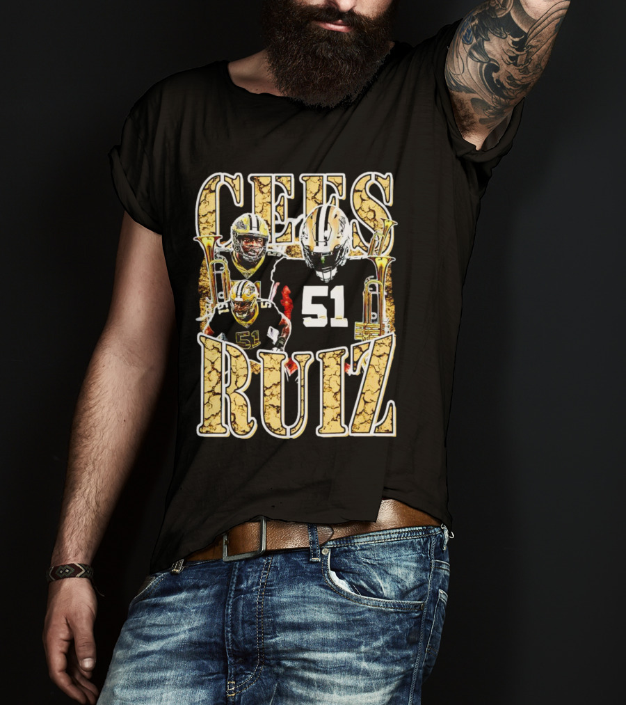 Cees Ruiz 51 New Orleans Saints Football Iconic T-Shirt