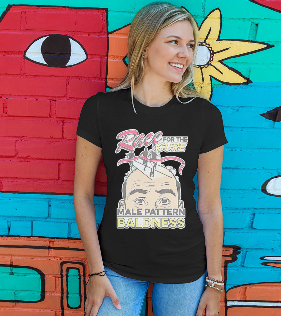 Race For The Cure Male Pattern Baldness Bald Head Runners T-Shirt