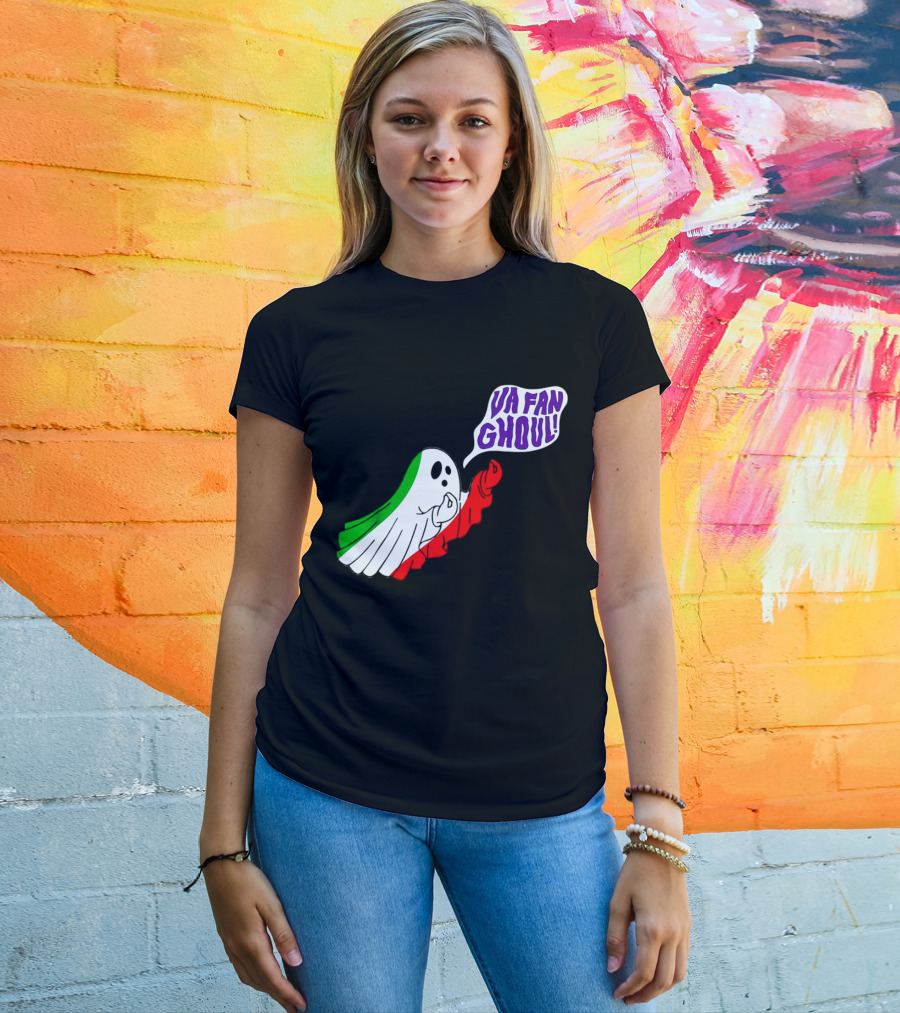 Va Fan Ghoul Ghost With Italian Flag Colors Halloween T-Shirt