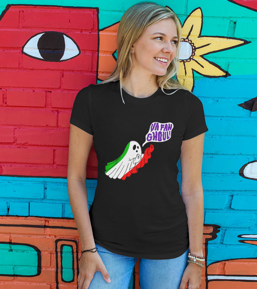 Va Fan Ghoul Ghost With Italian Flag Colors Halloween T-Shirt