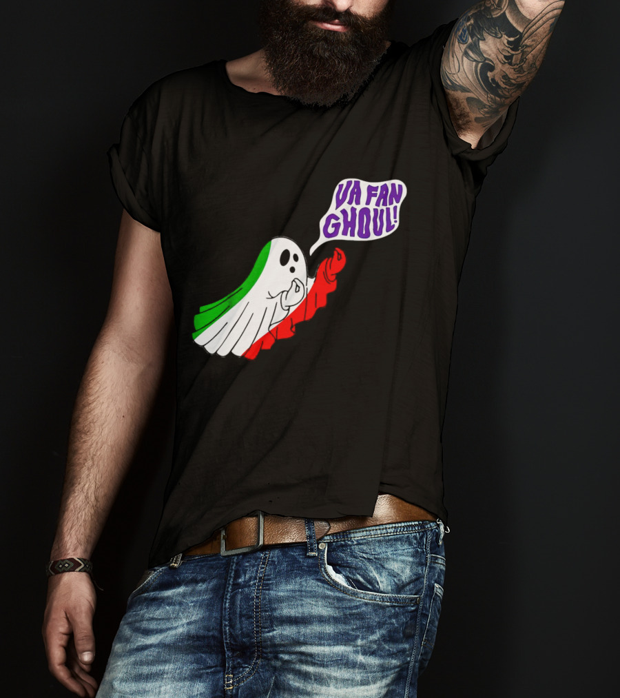 Va Fan Ghoul Ghost With Italian Flag Colors Halloween T-Shirt