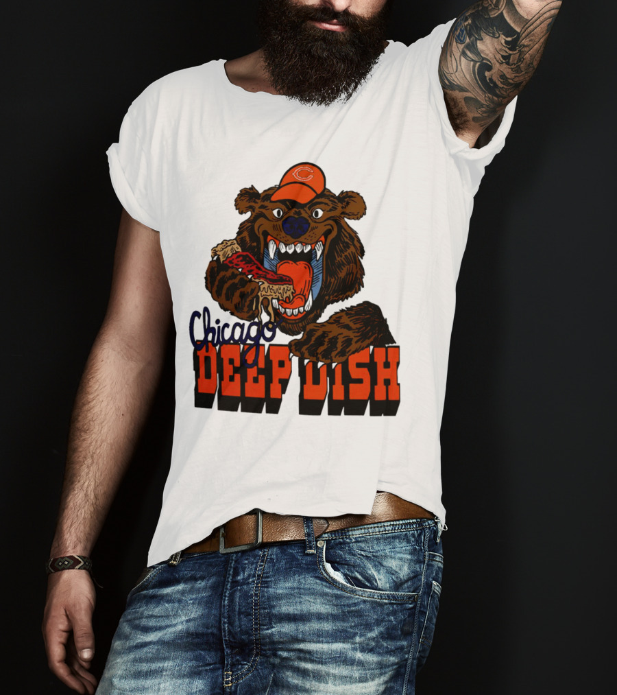 Chicago Bears Deep Dish Pizza Bear T-Shirt