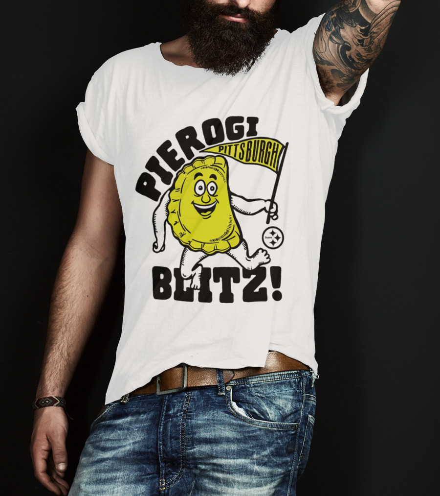 Pittsburgh Pierogi Blitz Steelers Flag T-Shirt
