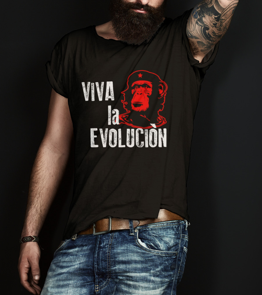 Viva La Evolucion Che Guevara Monkey Red Star T-Shirt