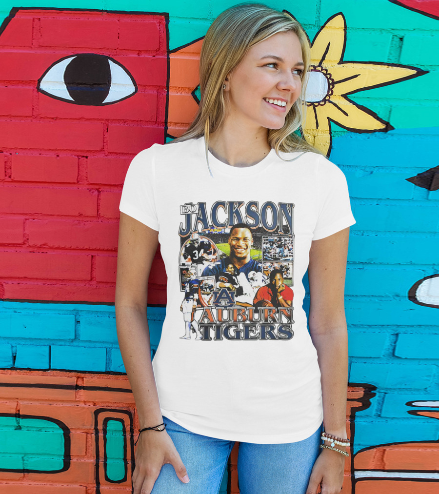 Bo Jackson Auburn Tigers #34 Sports Collage T-Shirt