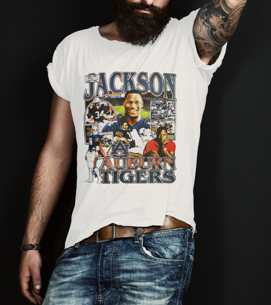 Bo Jackson Auburn Tigers #34 Sports Collage T-Shirt