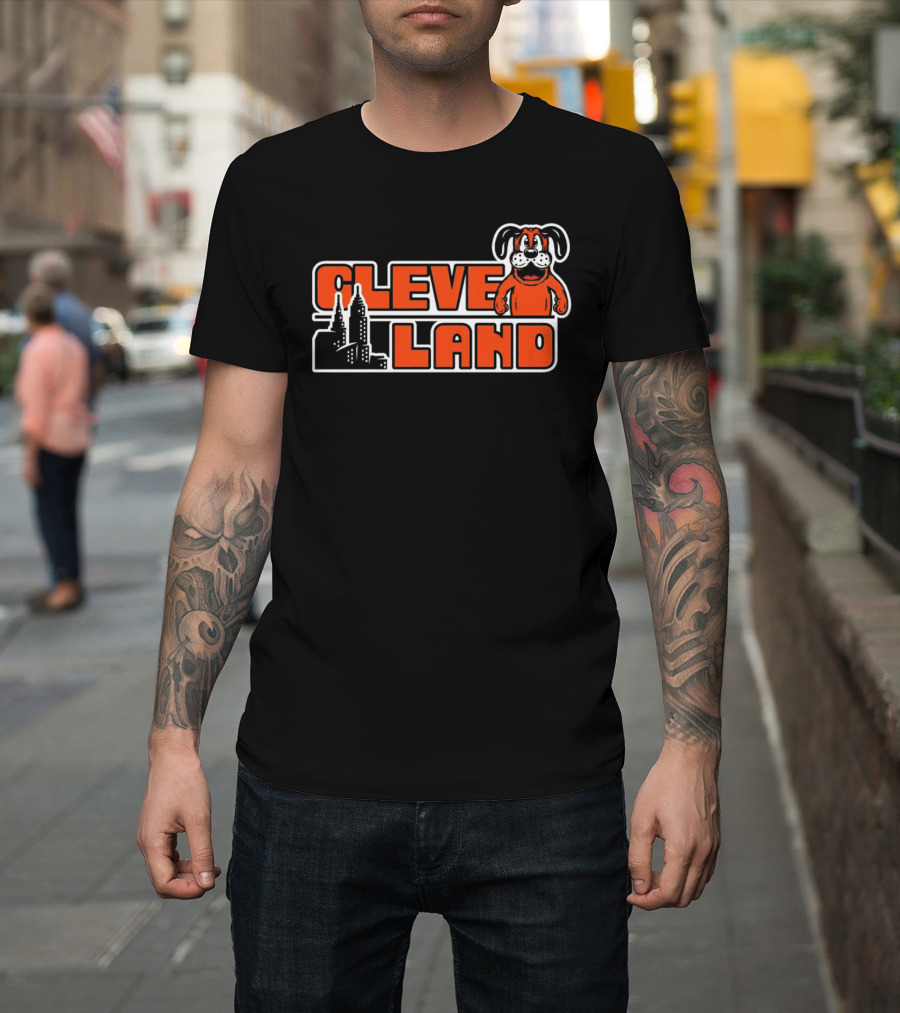 Cleveland City Browns Skyline Dog T-Shirt