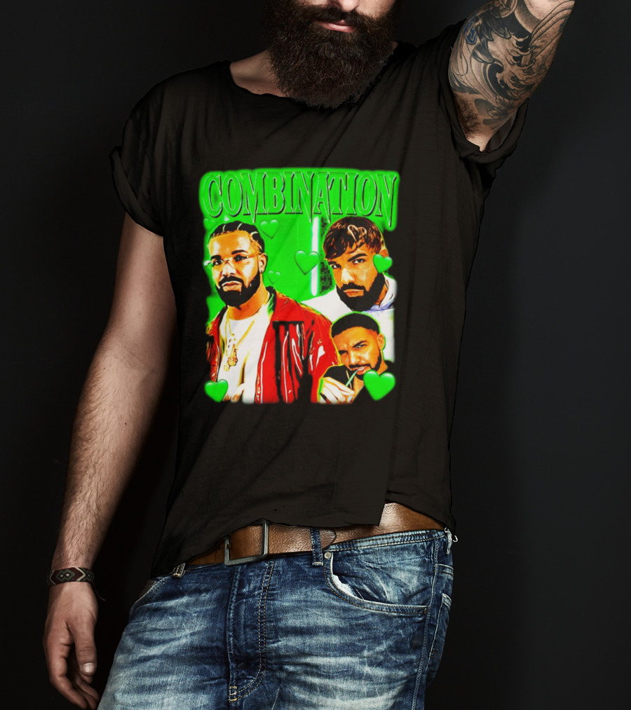 Combination Drake Green Hearts Trio T-Shirt