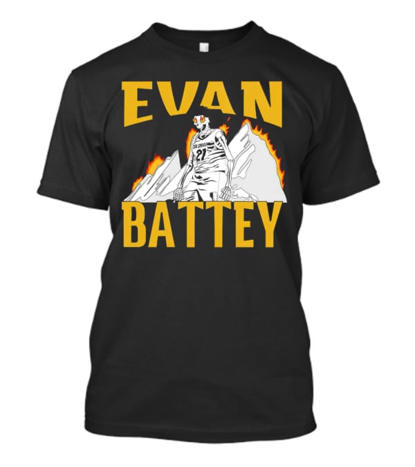 Evan Battey Colorado Buffaloes Basketball 21 Mountain Flames T-Shirt