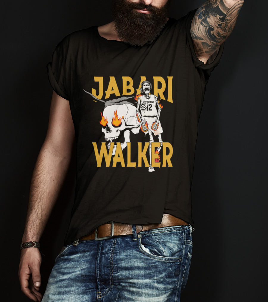 Jabari Walker Colorado Basketball Skull And Flames T-Shirt