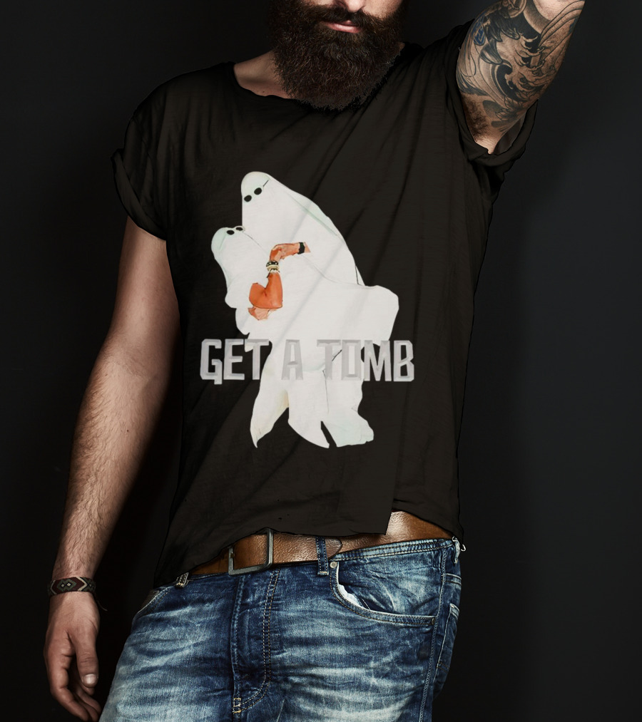 GET A TOMB Ghosts Carrying Figure Halloween Humor T-Shirt
