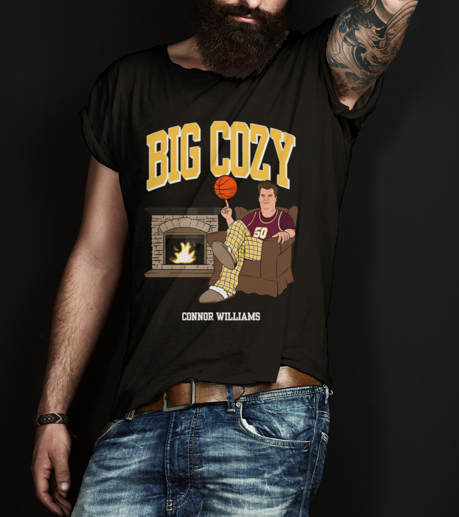 Connor Williams Big Cozy Basketball By The Fireplace T-Shirt