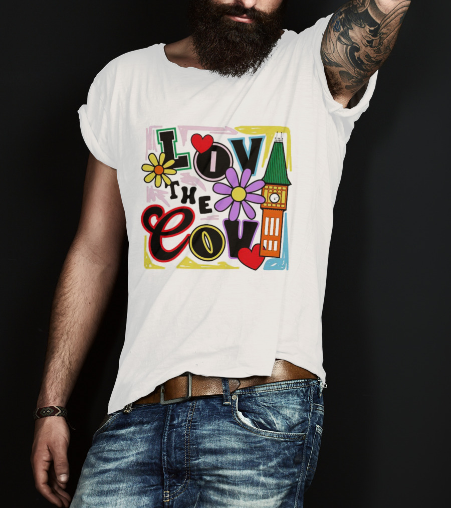 Lov The Cov Big Ben Flowers Hearts T-Shirt