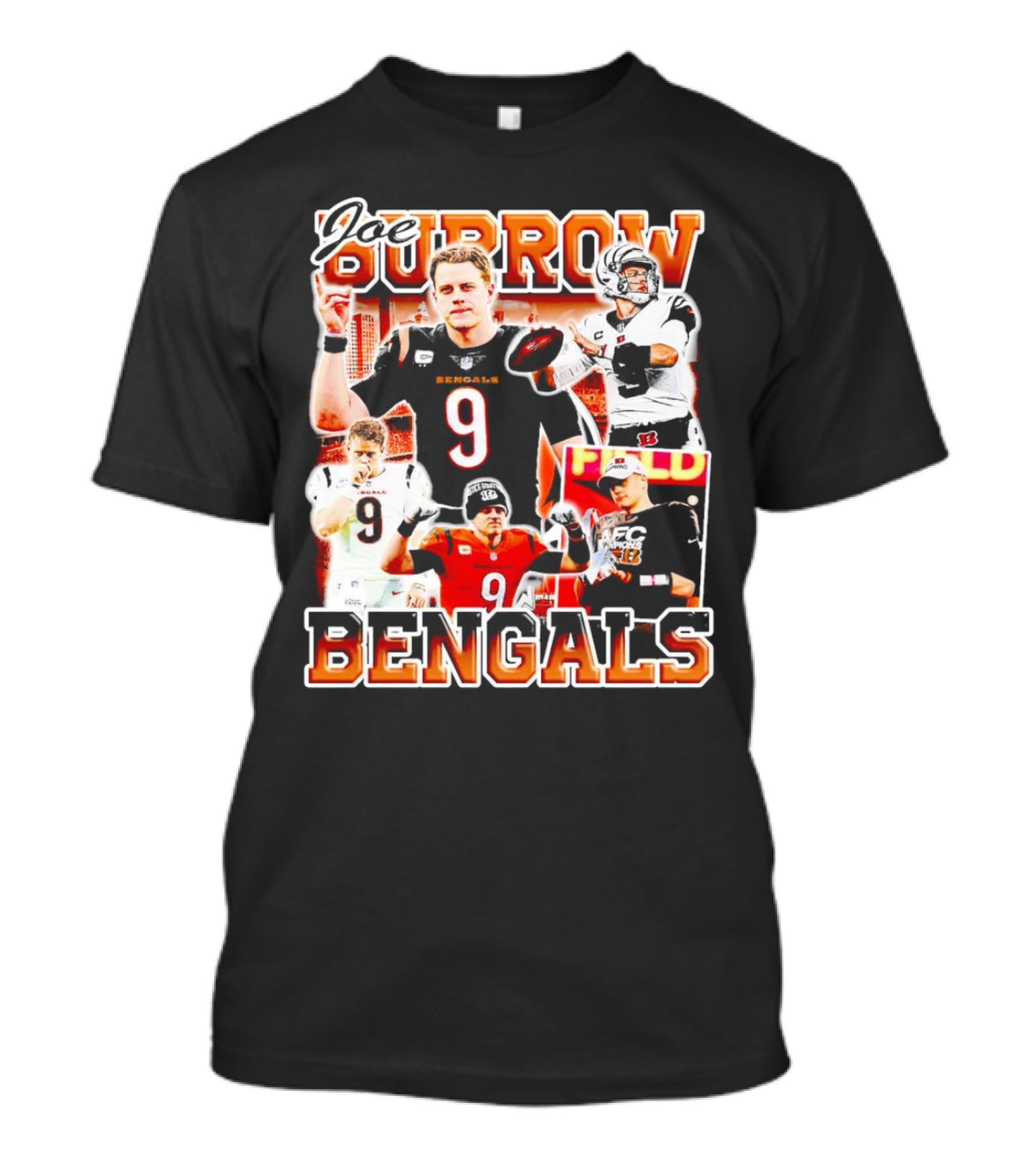 Joe Burrow Bengals Legends Number 9 Quarterback Cincinnati NFL Stars T-Shirt