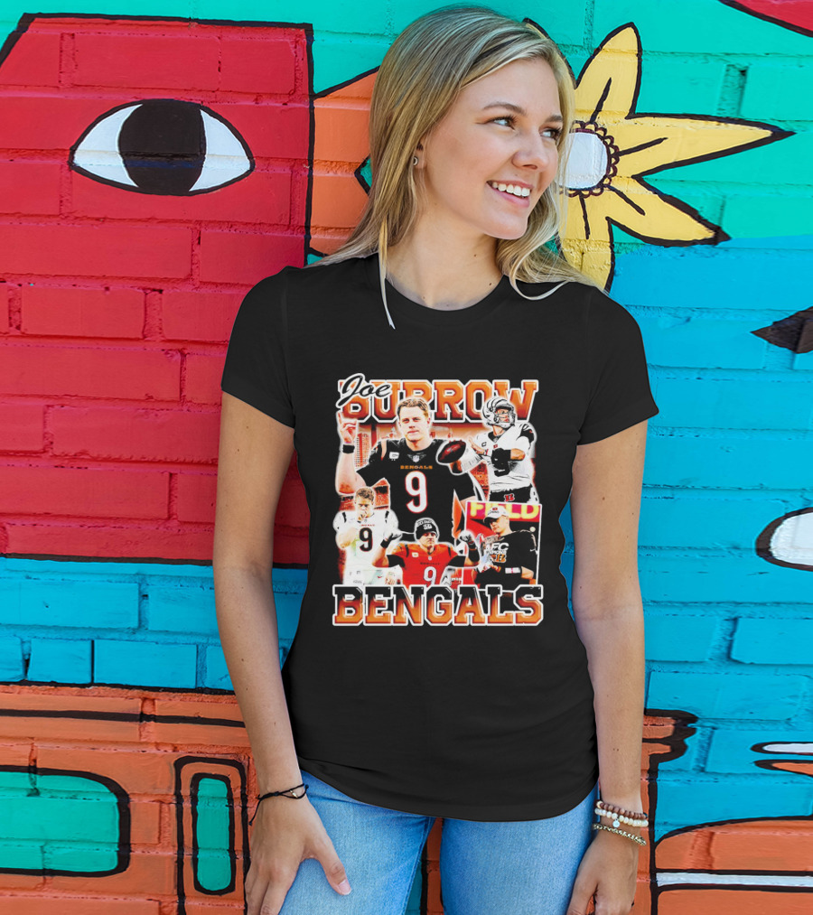 Joe Burrow Bengals Legends Number 9 Quarterback Cincinnati NFL Stars T-Shirt