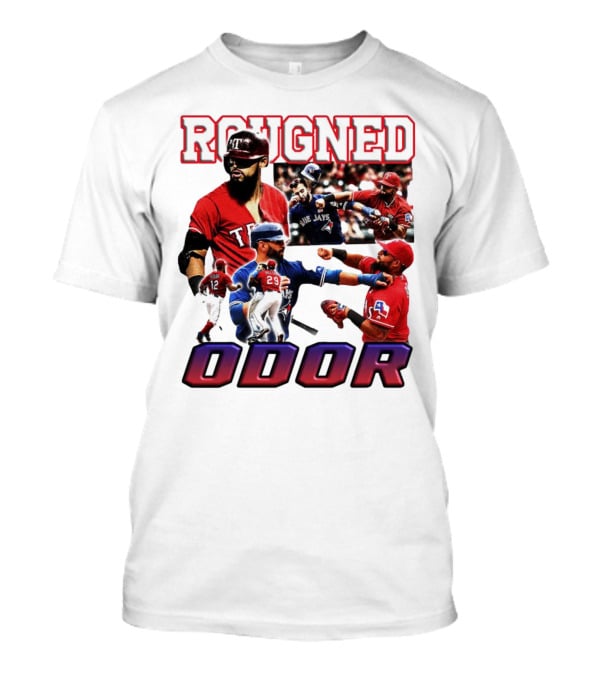 Rougned Odor Texas Blue Jays Brawl Action T-Shirt
