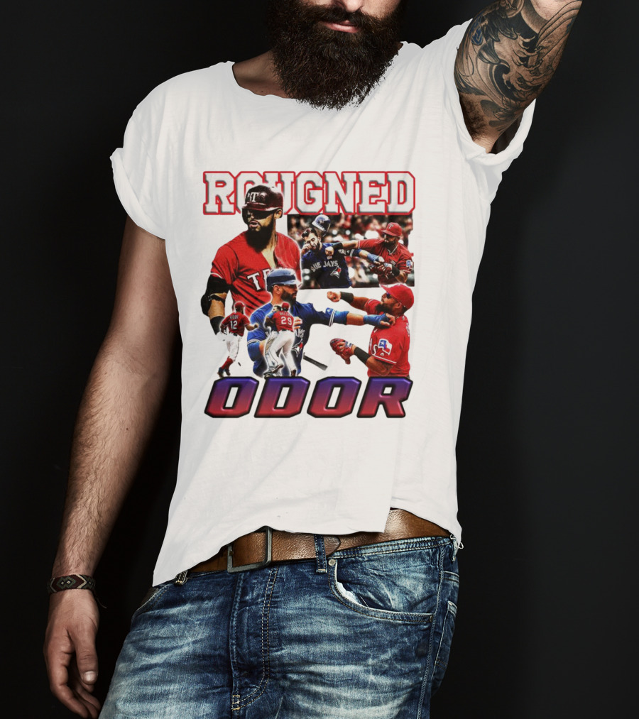 Rougned Odor Texas Blue Jays Brawl Action T-Shirt