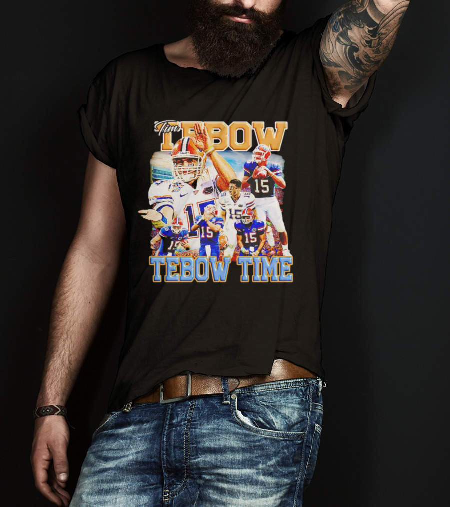 Tim Tebow Florida Gators Football Tebow Time 15 Quarterback Legend T-Shirt