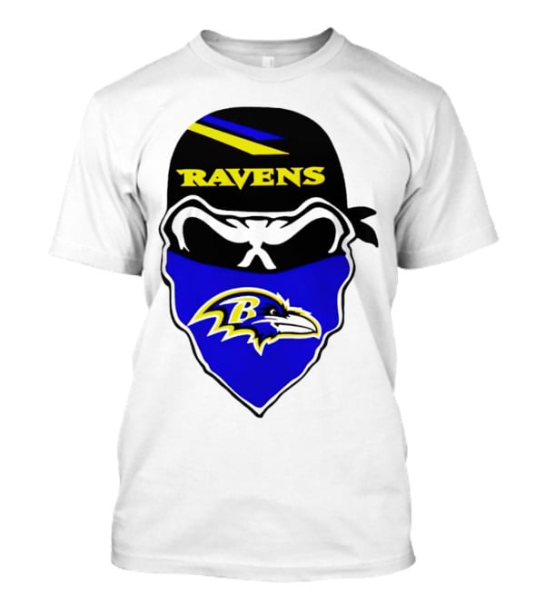 Ravens Skull Bandana Logo Baltimore Ravens T-Shirt