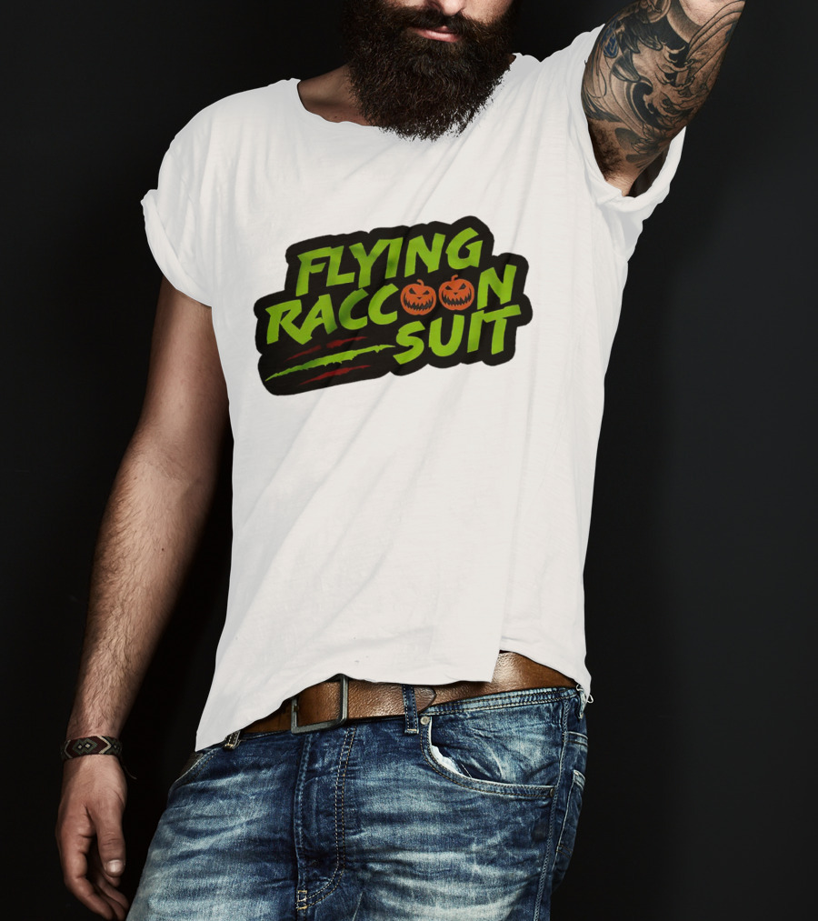 Flying Raccoon Suit This Is Skaloween Jack-O'-Lantern Claw Marks T-Shirt