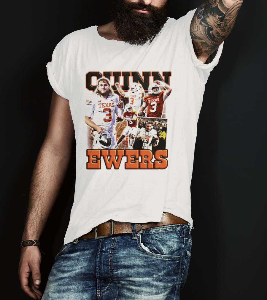 Quinn Ewers Texas Football Longhorns Number 3 T-Shirt