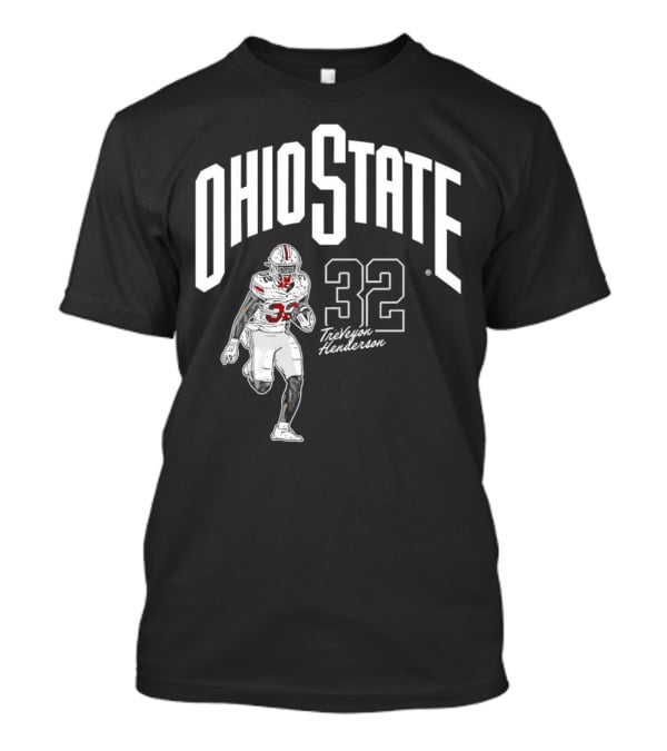 Ohio State Buckeyes Treveyon Henderson 32 Cartoon Player T-Shirt