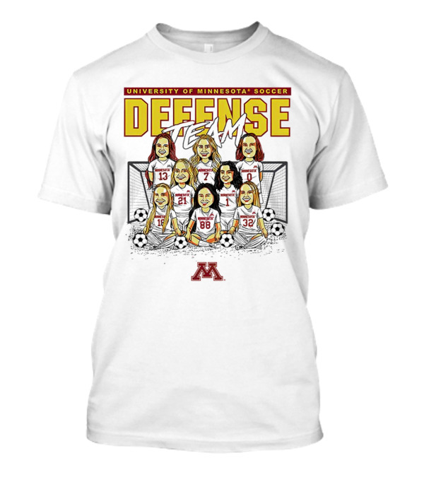 University Of Minnesota Soccer Defense Team Caricature T-Shirt