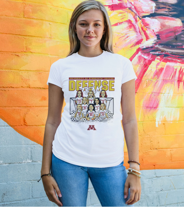 University Of Minnesota Soccer Defense Team Caricature T-Shirt