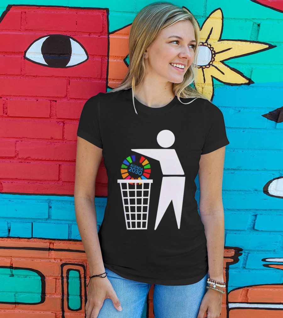Bin Agenda 2030 Global Goals Symbol In Trash T-Shirt