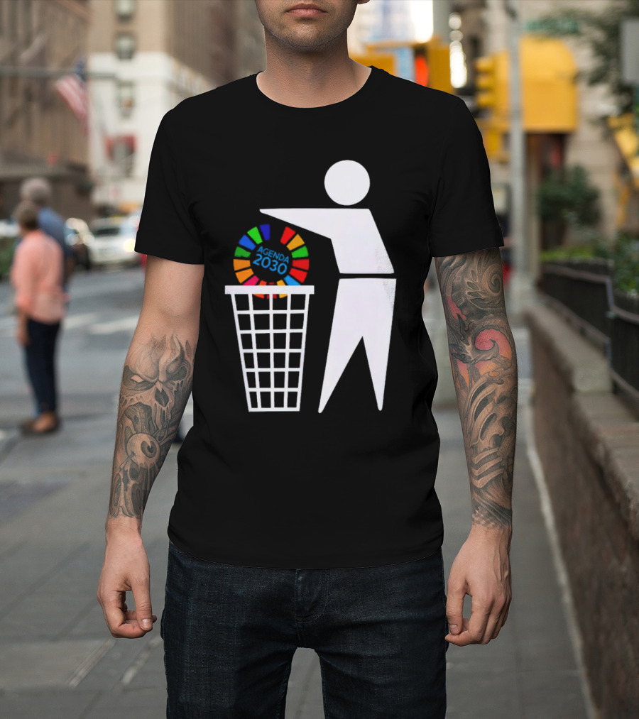 Bin Agenda 2030 Global Goals Symbol In Trash T-Shirt