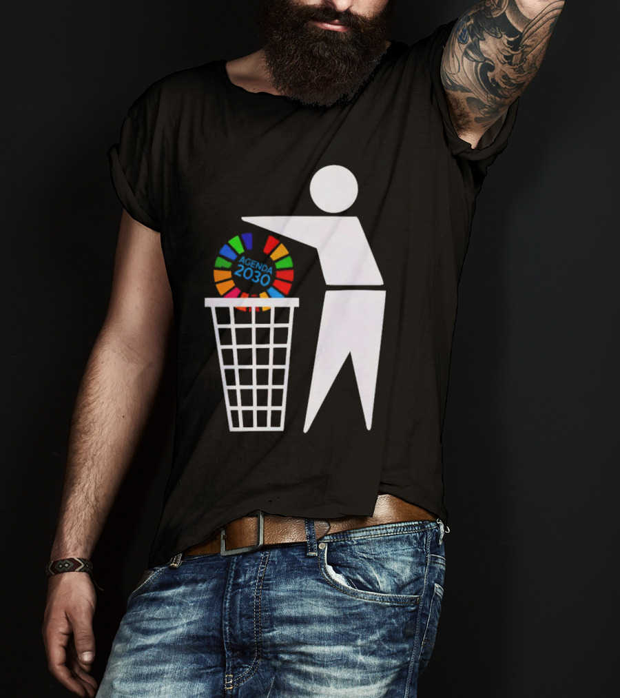 Bin Agenda 2030 Global Goals Symbol In Trash T-Shirt