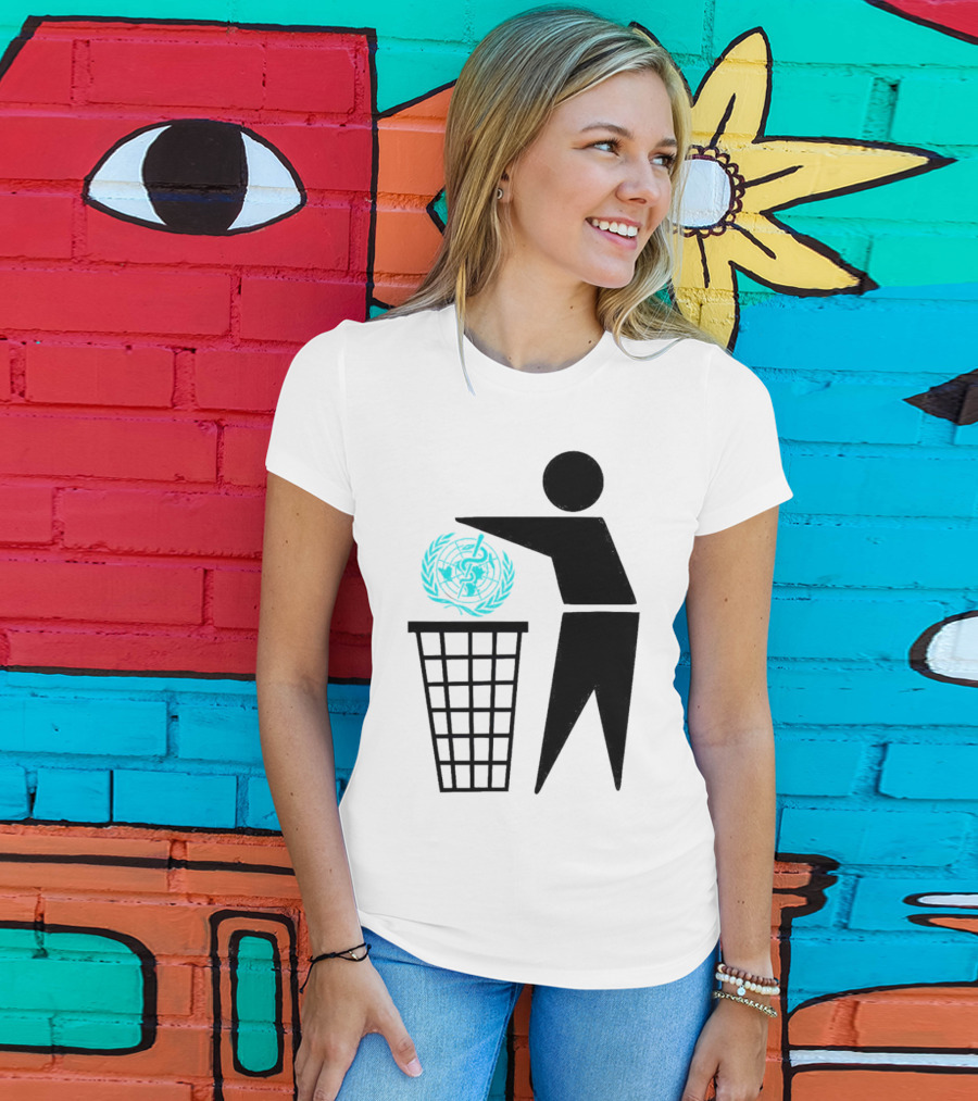 Bin The WHO Emblem Discard Gesture T-Shirt