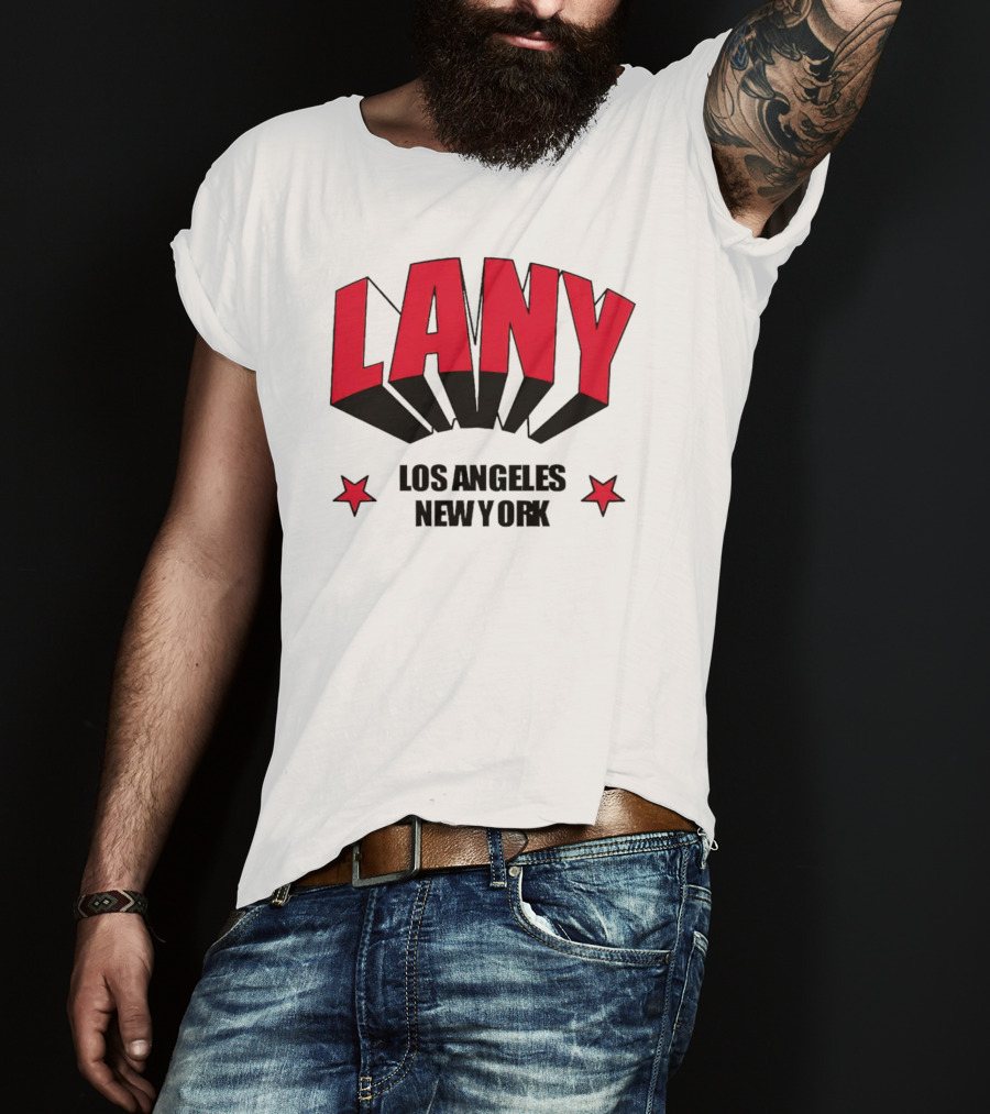 LANY Los Angeles New York Bold Red Stars T-Shirt