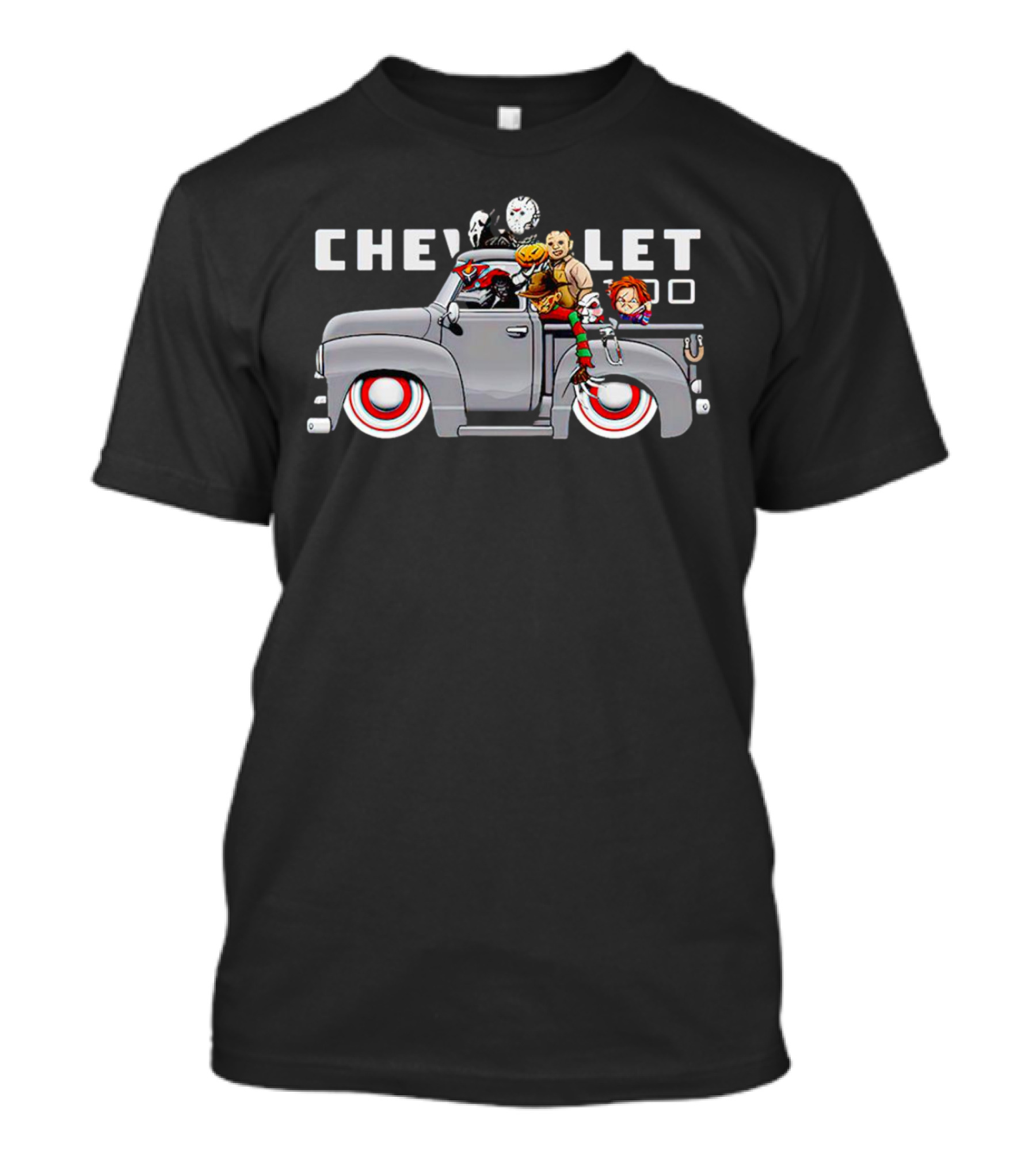 Chevrolet Truck With Horror Movie Characters T-Shirt