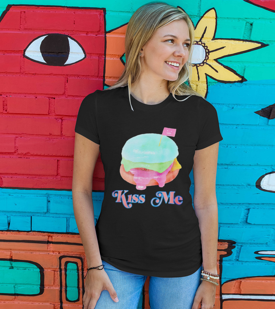 Kiss Me Pastel Burger Flag T-Shirt