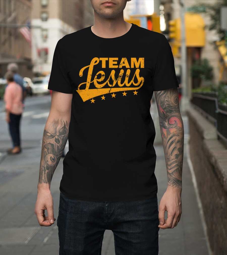 Team Jesus Vintage Style Retro Stars T-Shirt