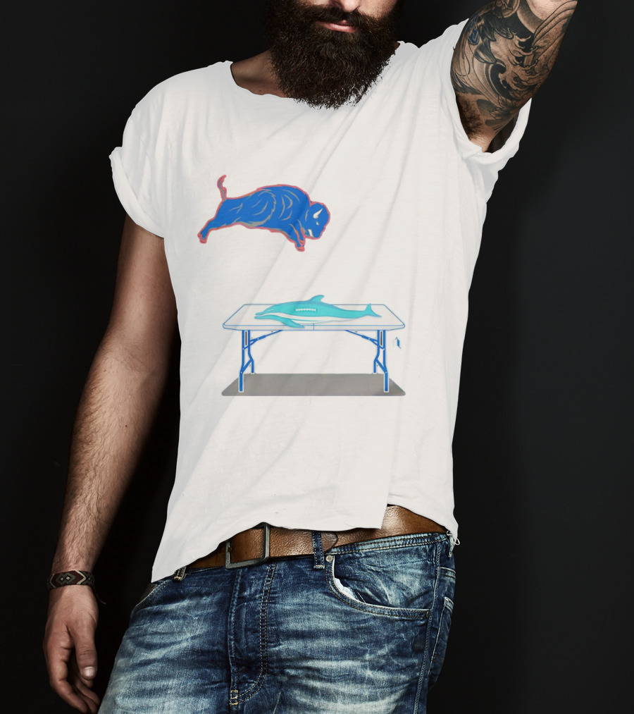 Buffalo Bills Jumping Over Table Miami Dolphins T-Shirt