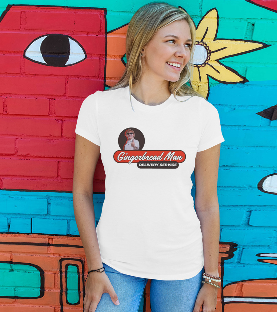Gingerbread Man Delivery Service Cool Thumbs Up T-Shirt