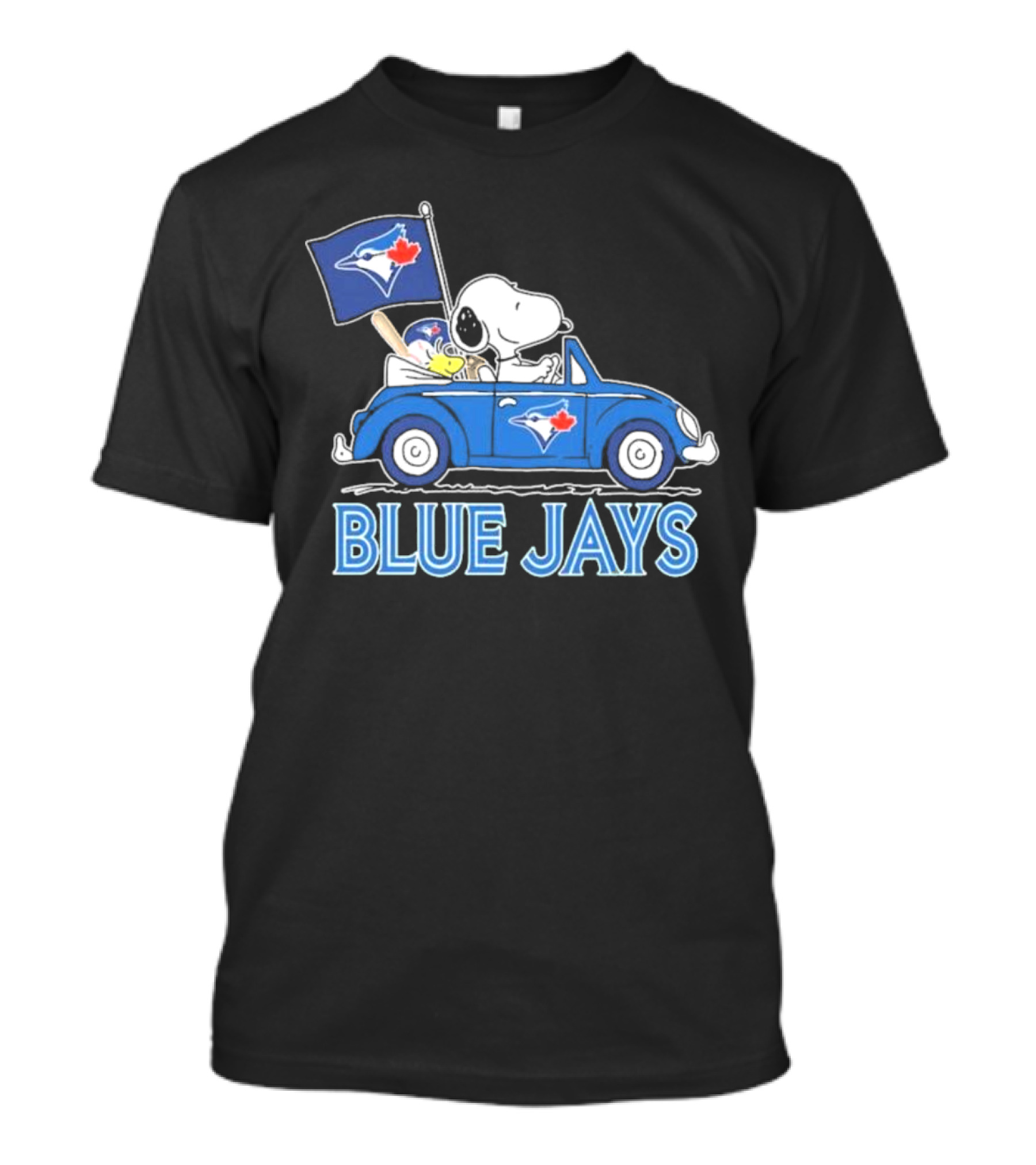 Snoopy Woodstock Toronto Blue Jays Car Blue Jays Flag T-Shirt
