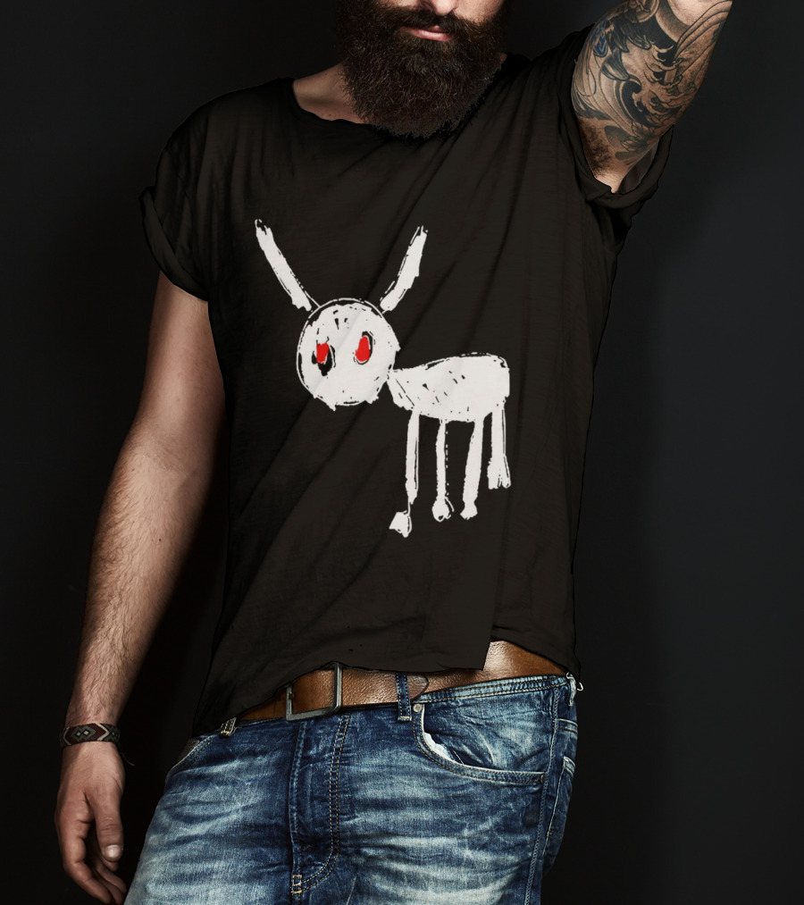 Drake For All The Dogs White Sketch Red Eyes T-Shirt