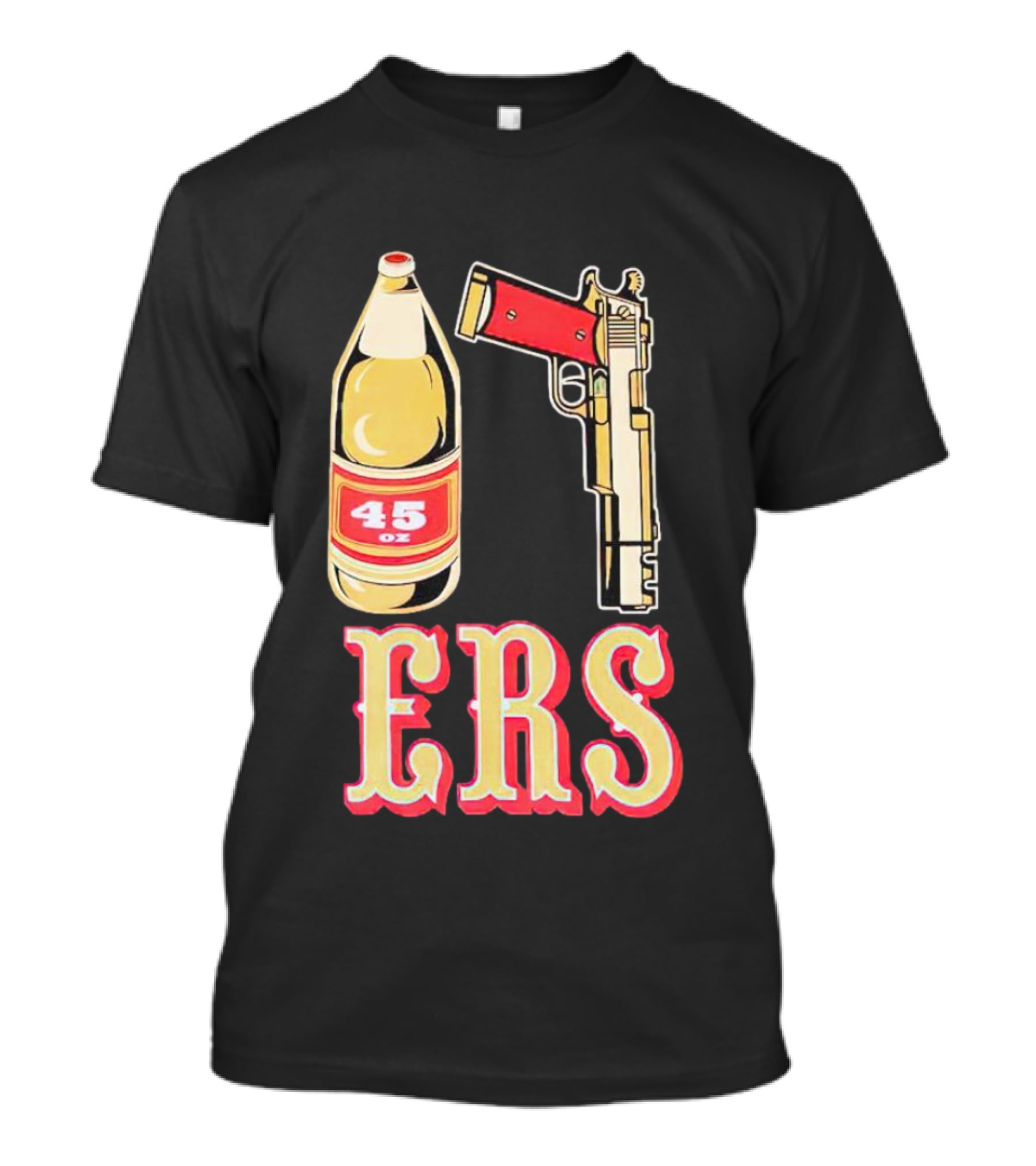 San Francisco 49ers 45 Oz Beer And Gun E R S T-Shirt