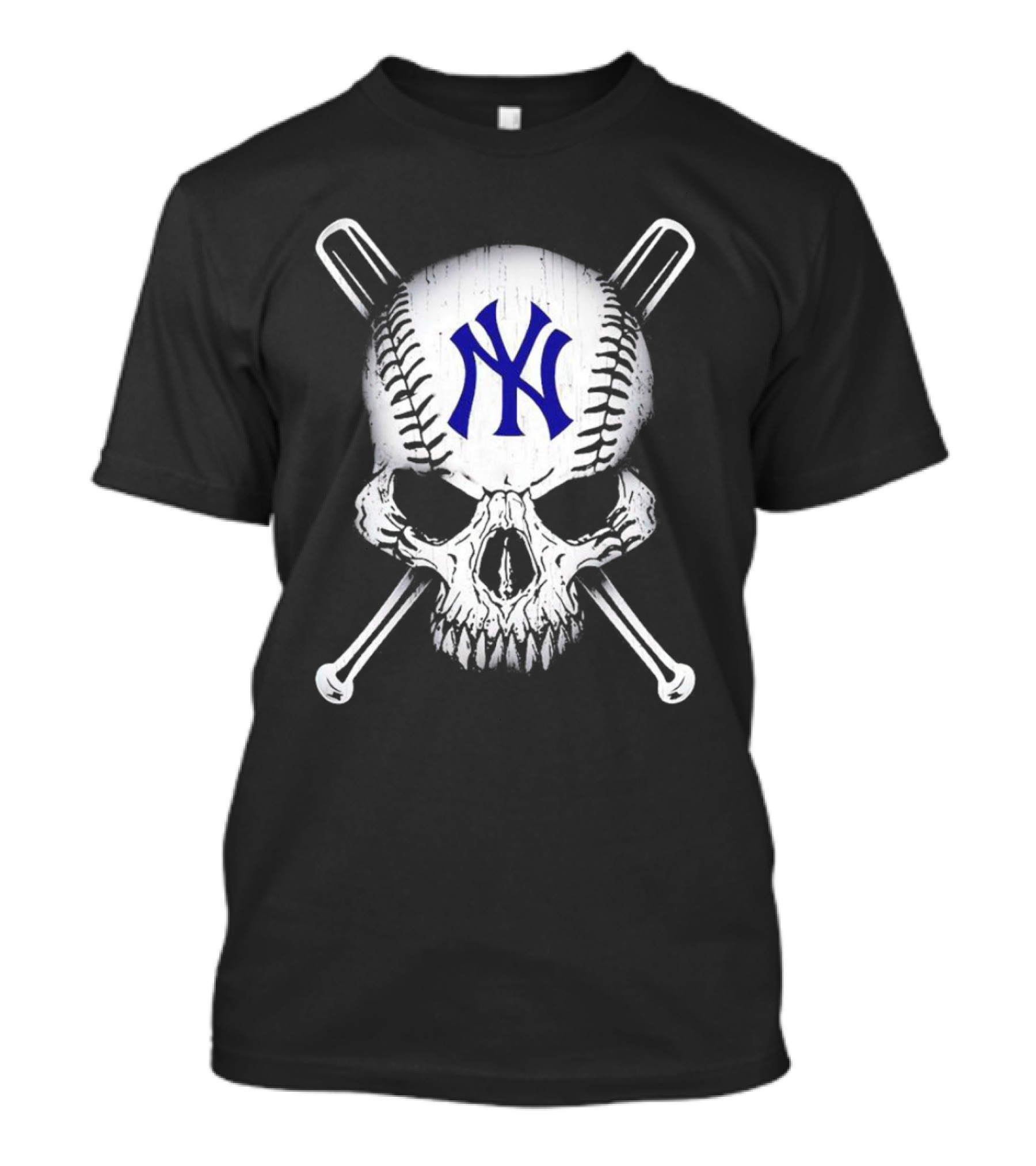 New York Yankees Skull Halloween Baseball Bat Crossbones T-Shirt