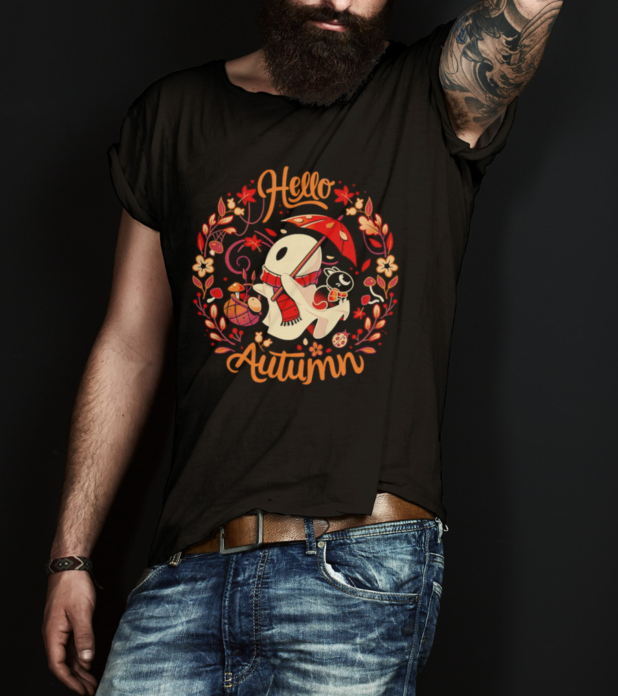 Hello Autumn Spooky Harvest Halloween T-Shirt