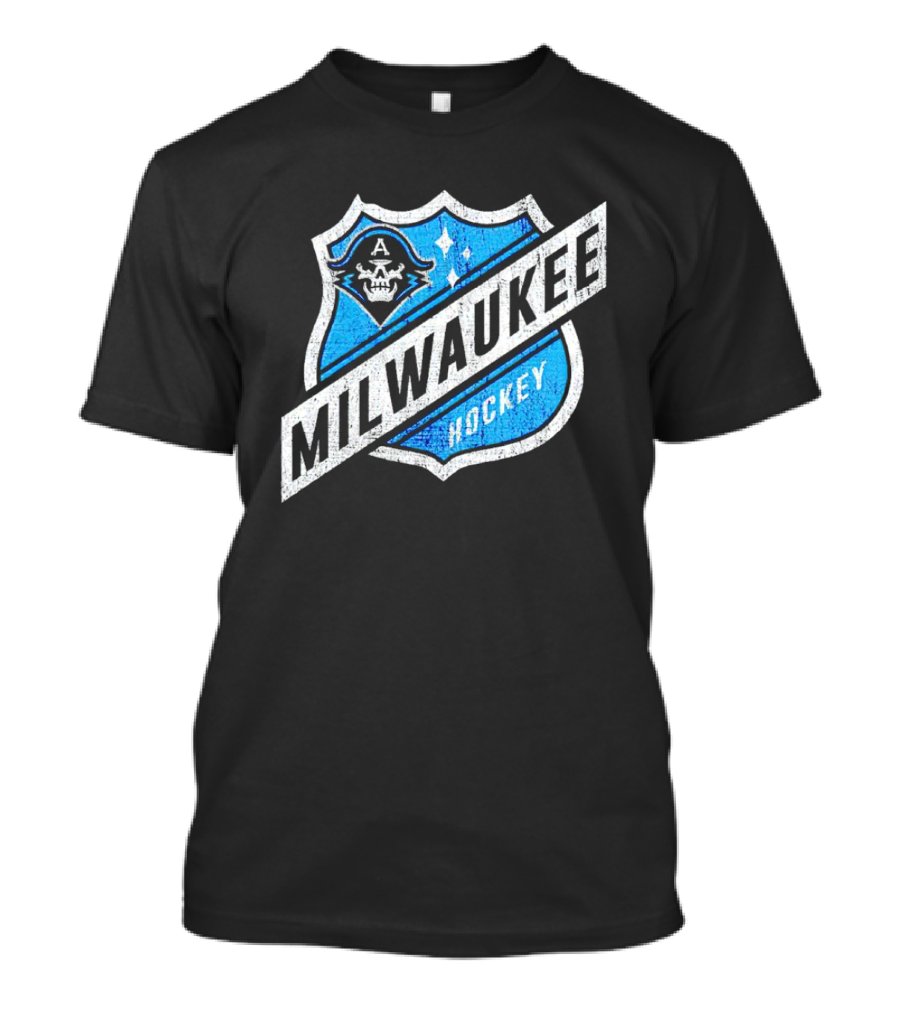 Milwaukee Hockey Admirals Badge Skull T-Shirt