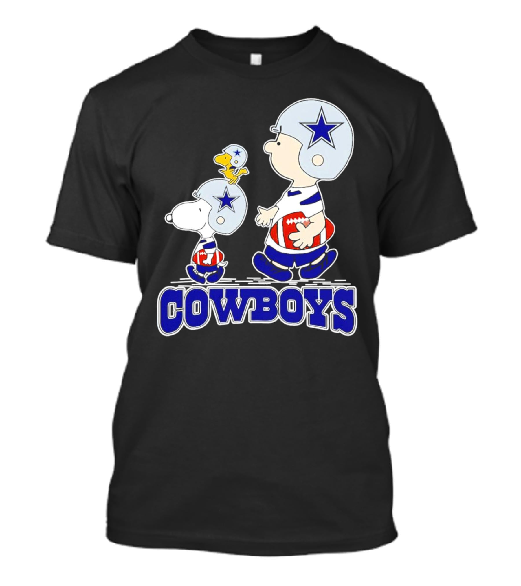 Cowboys Snoopy Charlie Brown Woodstock Football Helmets T-Shirt