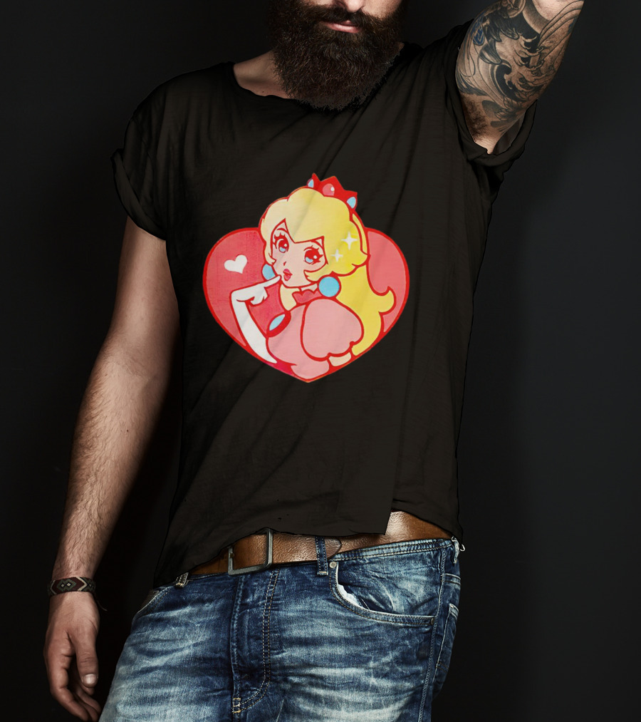 Jivke Princess Peach Heart T-Shirt